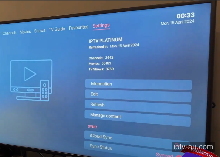 Configure Settings & Sync for IPTV on Apple TV