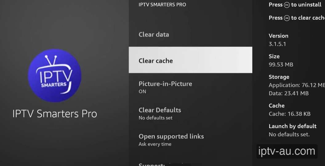 Click Clear Cache button