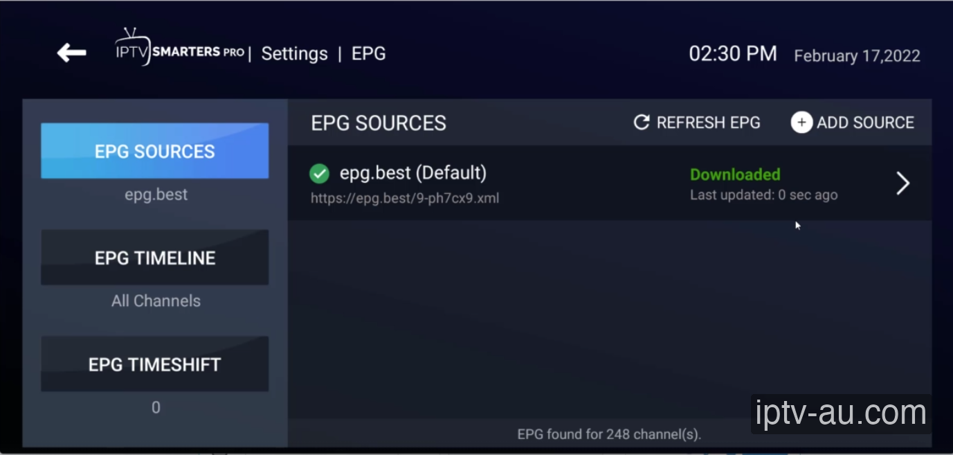 EPG Downloaded Status