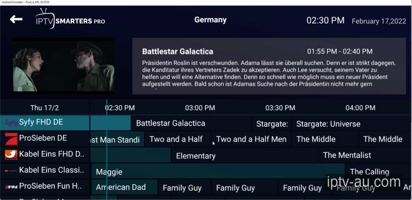 Fully populated TV Guide