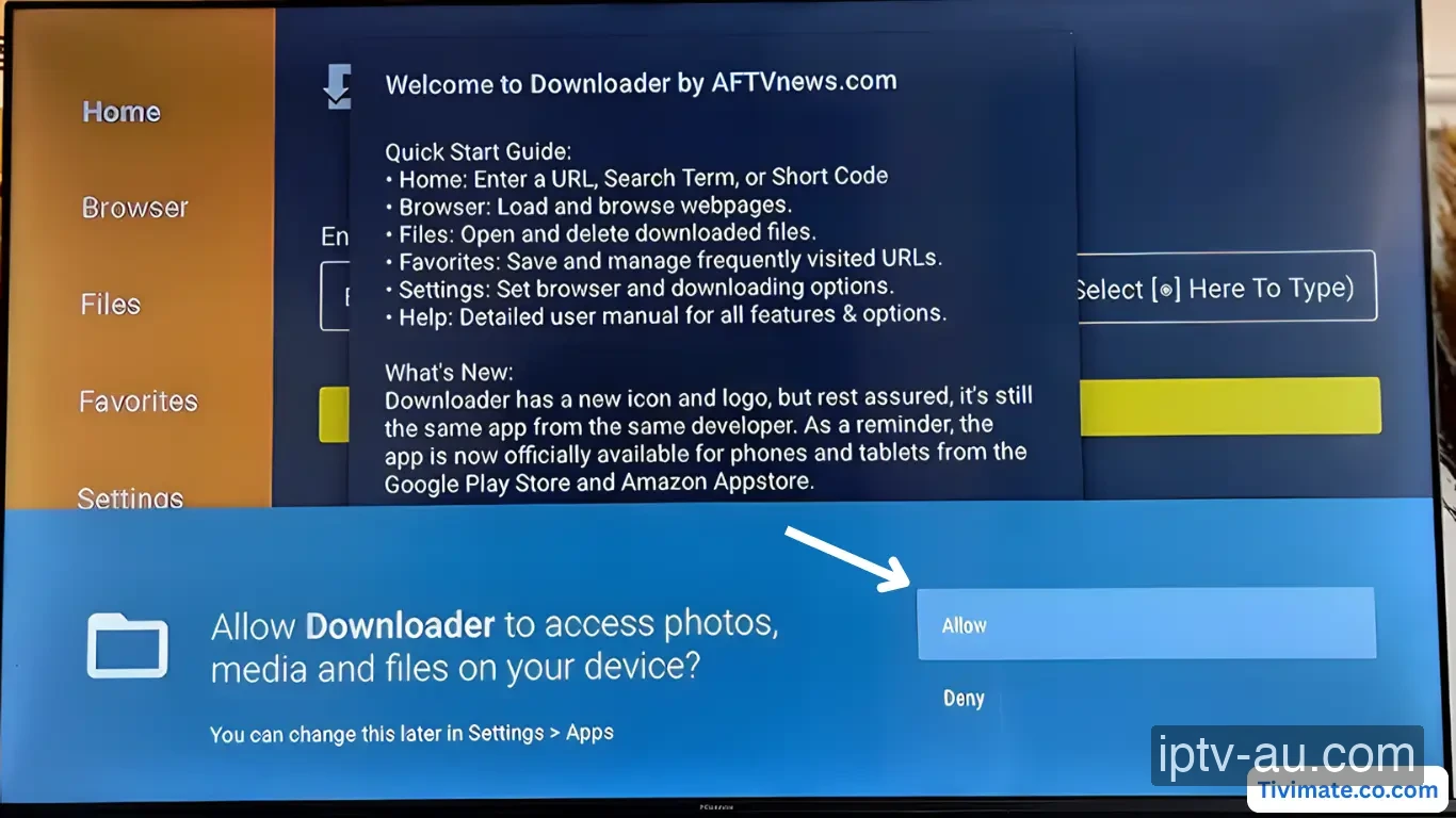 Allow Firestick Downloader permissions for unknown apps