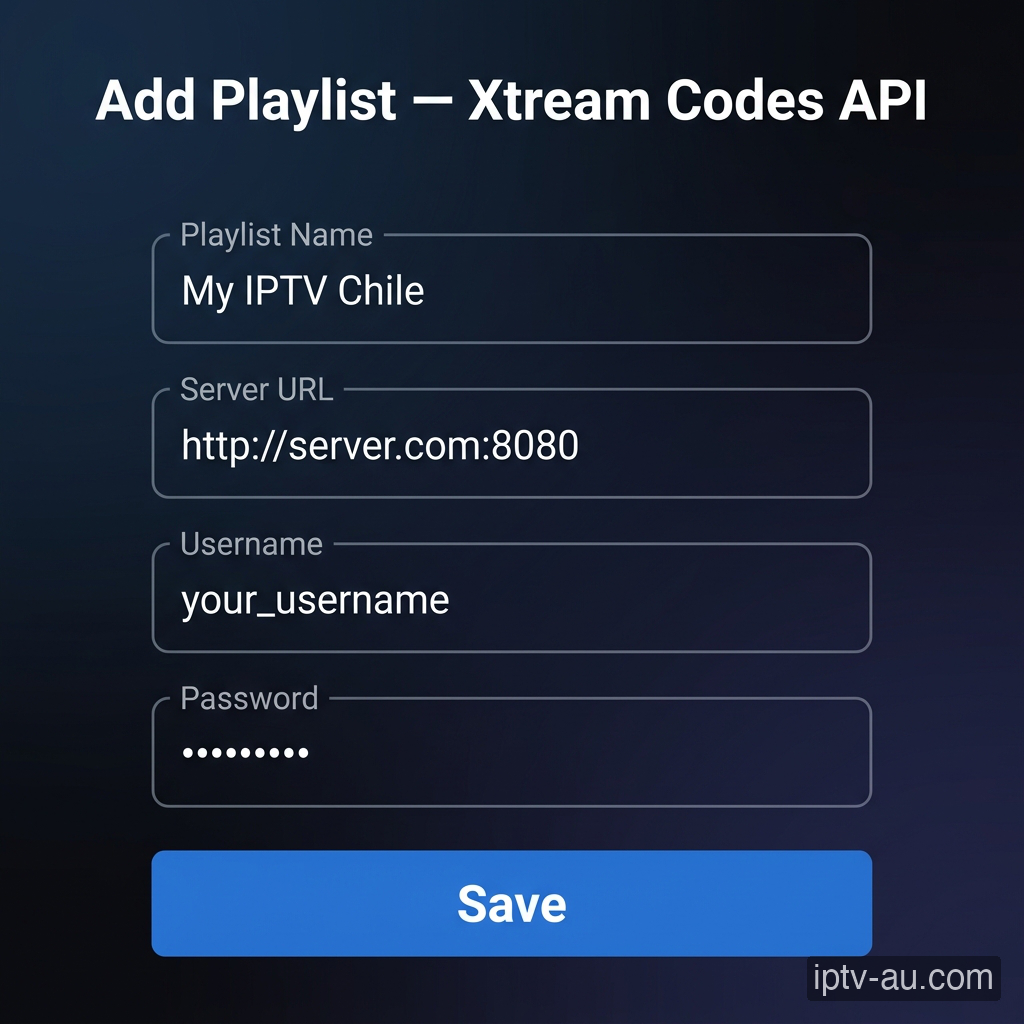 Enter Credentials for IPTV on App
