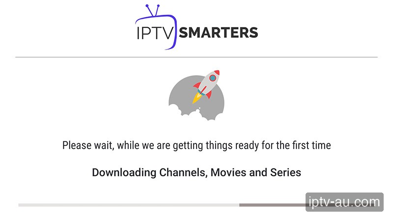 IPTV Smarters Downloading Channels Screen