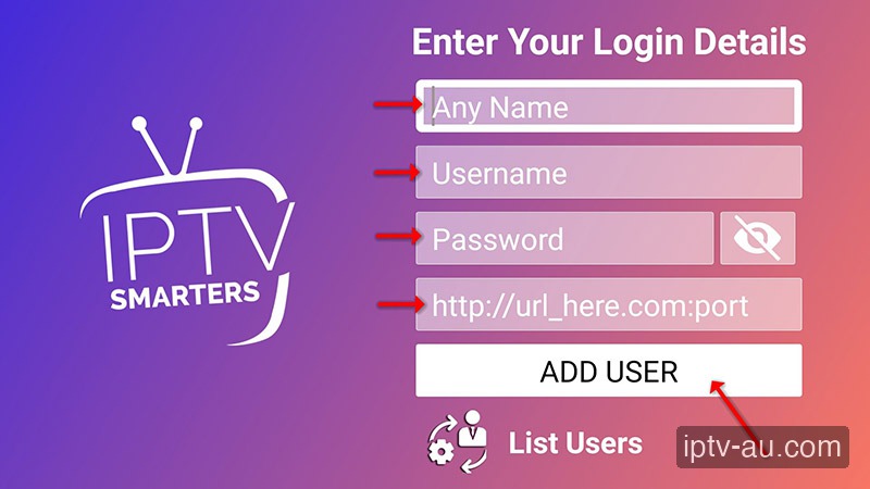 Enter Xtream Codes API credentials on Firestick