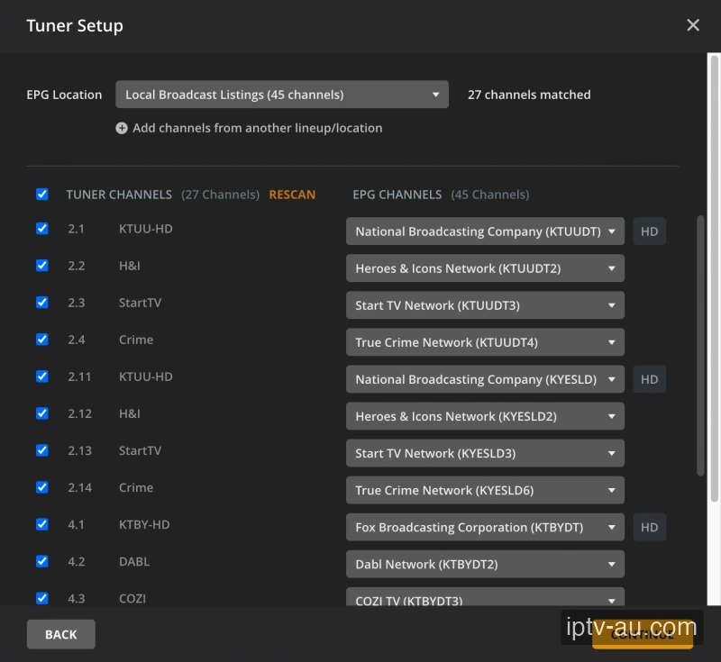 Mapping EPG Channels in Plex