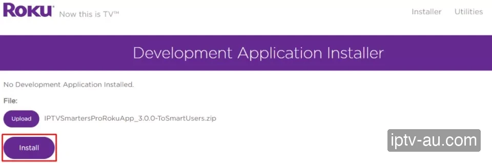 Install the App to Roku for IPTV on Device