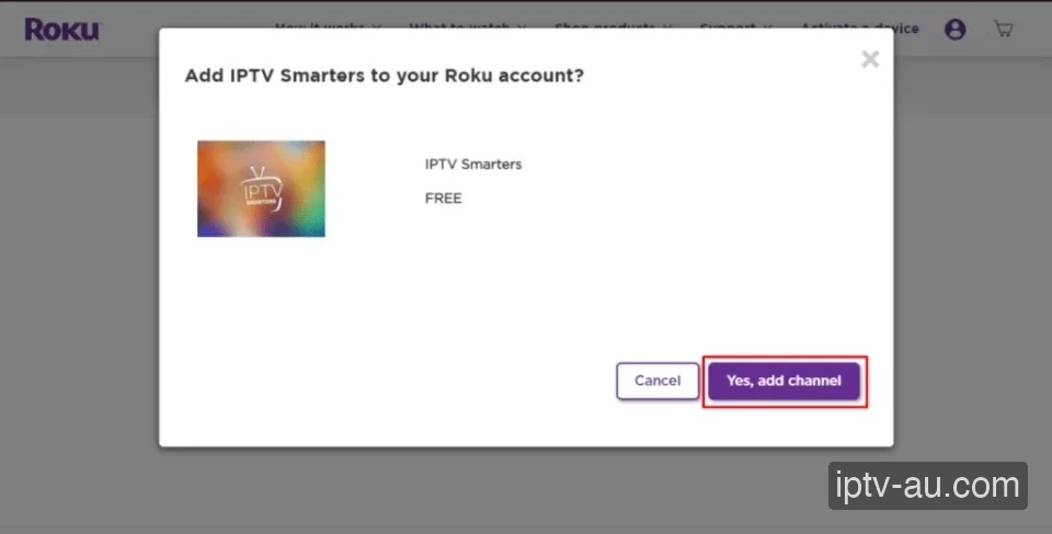 Accept Warning for IPTV on Device