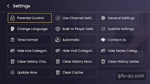 Subtitle Settings Menu