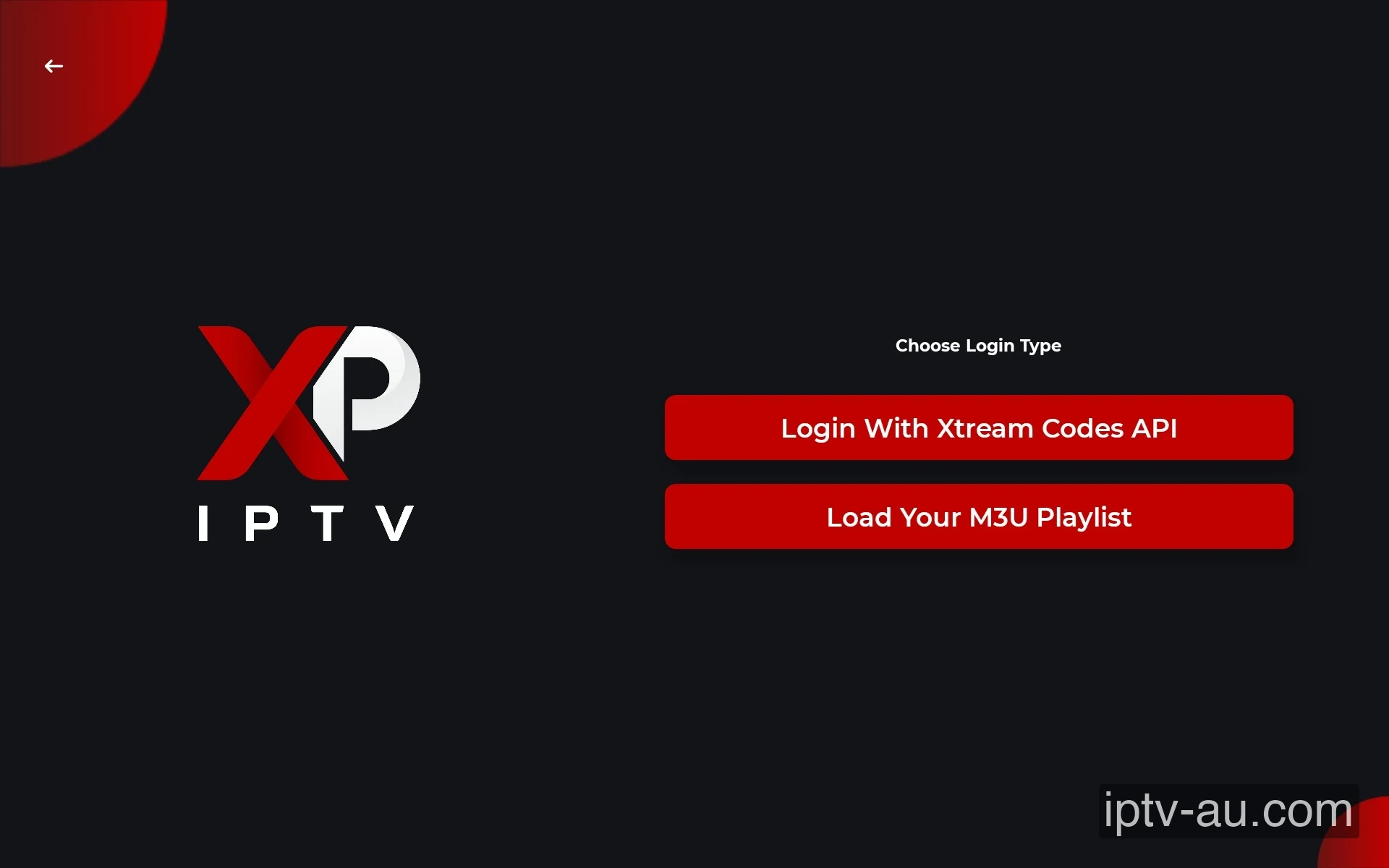 Enter Credentials for IPTV on XP IPTV